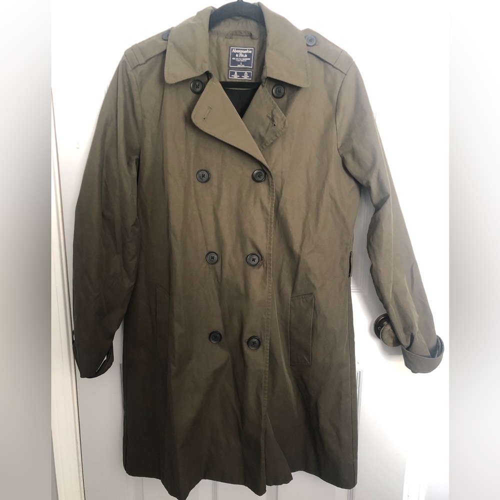 Abercrombie & Fitch Classic Trench Rain Coat (missing tie) Size L